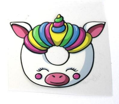 Donut Unicorn Animal Stickers Decals Waterproof Sheet Full Color Sticker Kids Bright Fun Pig Panda Chicken Window Deal Wall Sticker Thermos