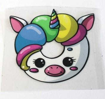 Donut Unicorn Animal Stickers Decals Waterproof Sheet Full Color Sticker Kids Bright Fun Pig Panda Chicken Window Deal Wall Sticker Thermos