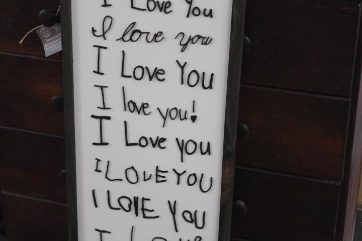 Custom Gift I love you Handwriting Sign Kids Parents Grandparents for her Gift for him Raised 3D Note Reminder Wedding Christmas for Mom