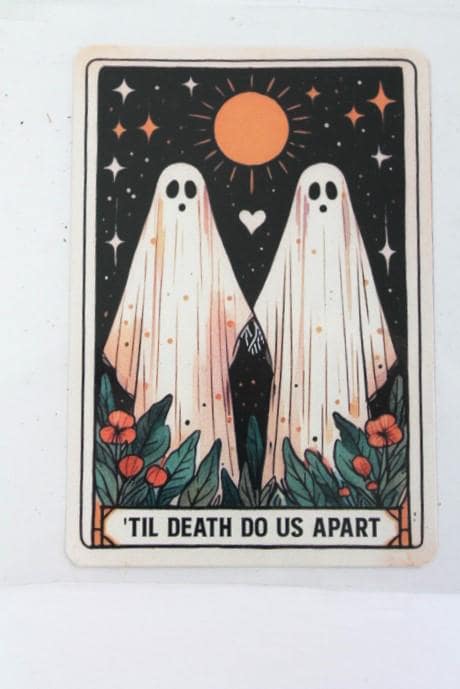 Halloween Tarot Cards Ghosts Pumpkins Racoons Theme Decals Waterproof Sheet Full Color Sticker Window Deal Wall Sticker Thermos