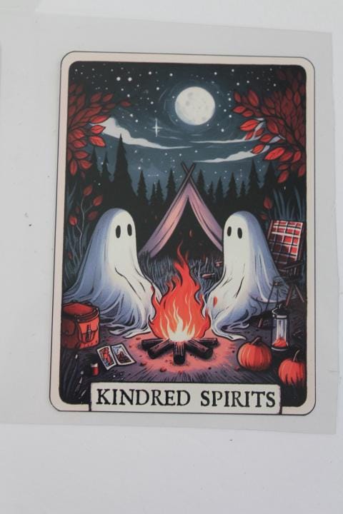 Halloween Tarot Cards Ghosts Pumpkins Racoons Theme Decals Waterproof Sheet Full Color Sticker Window Deal Wall Sticker Thermos