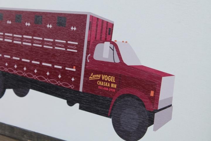 Custom Wood Sign Memorial Semi Truck Driver Trucker Vintage Photo Uvprinted Image Framed Signage Color Logo Large Personalized Decor
