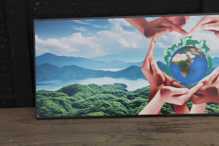 Custom Hands Globe Nature Outdoors Discovery Love the world Rectangle Smooth Printed Weatherproof Waterproof Durable Sustainable PVC