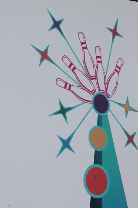 Custom Vertical Bowling Textured Rectangle Weatherproof Sign Pvc Plastic Personalized Business Logo Great Outdoors Arcade Amusement Park