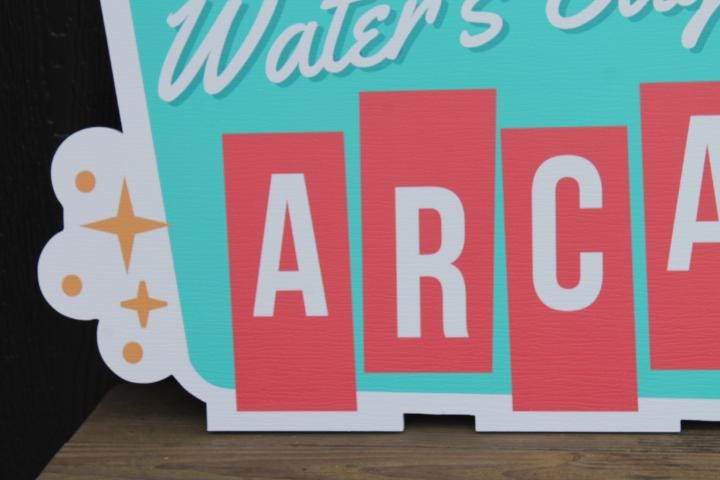 Custom Contour Arcade Bowling Game Family Fun Center Color Textured Rectangle Weatherproof Sign Pvc Plastic