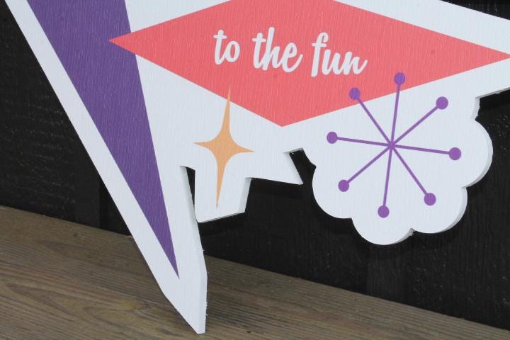 MCM Billboard Contour Welcome Arcade Fun Center Retro PVC Sign Textured Outdoor Ready for your Business Logo Great For Outdoor Ready to Hang