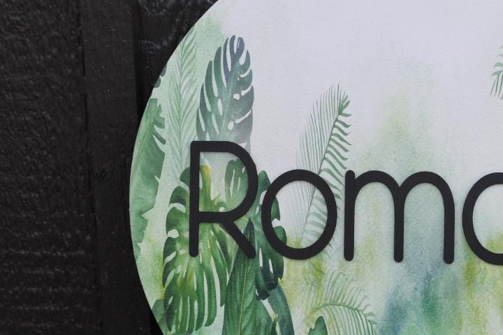 Custom Sign Round Nursery Little Boys Jungle Forest Theme Leaves Personalized Circle Wooden Handmade Printed and Raised Name Crib