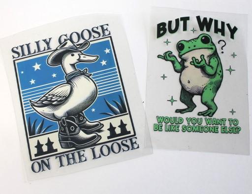 Racoon Silly Goose Frog Horse Cow Decal Group Waterproof Sheet Full Color Sticker Window Wall Sticker Thermos Funny Feral Country Theme