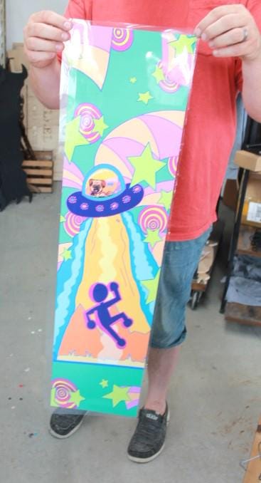 Personalized Skateboard Decal Custom Your Design Sticker Weatherproof Outdoor Customizable Full Color Lettering Full Body