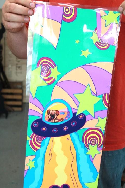 Personalized Skateboard Decal Custom Your Design Sticker Weatherproof Outdoor Customizable Full Color Lettering Full Body