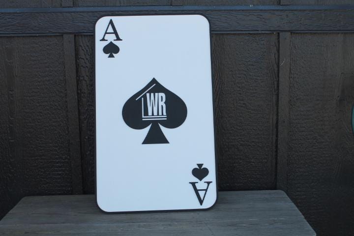 Ace of Spades Playing Card Game Logo Unframed Custom Business Sign Indoor Outdoor Small Business Logo Laser Cut Wood Sign