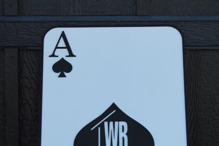 Ace of Spades Playing Card Game Logo Unframed Custom Business Sign Indoor Outdoor Small Business Logo Laser Cut Wood Sign