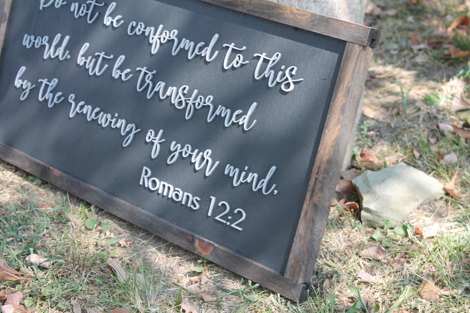 Romans 12:2 Bible Verse Do not Conform Home Decor Pray Handmade 3D Framed sign Christian Renew your mind