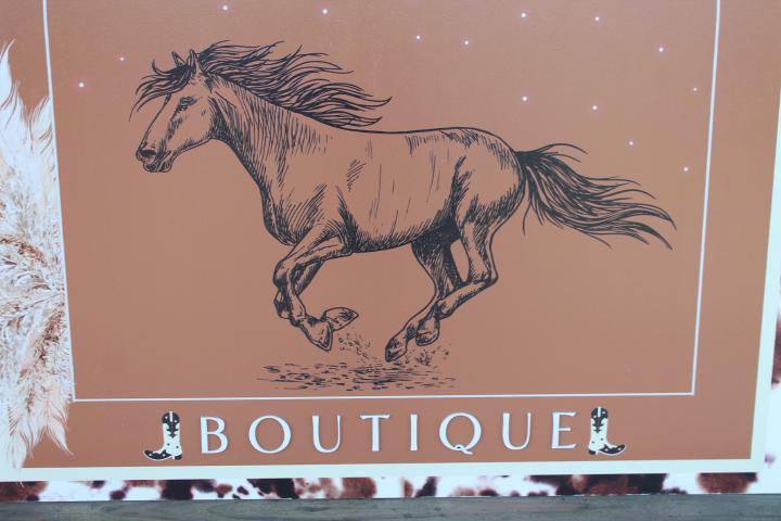 Company Horse Western Cowhide Boutique Large Custom Signage Square Oversized Rustic Business Logo Co Wood Laser Cut Out 3D Business Front