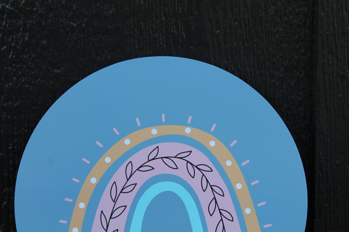 Boho Flower Rainbow Colorful Kids Room Bathroom Play room bohemian Cute Wooden Hanger Wall Art Decor Print