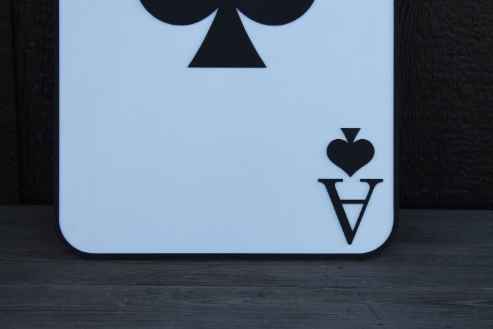 Ace of Spades Playing Card Game Logo Unframed Custom Business Sign Indoor Outdoor Small Business Logo Laser Cut Wood Sign
