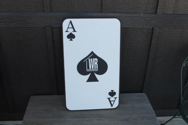 Ace of Spades Playing Card Game Logo Unframed Custom Business Sign Indoor Outdoor Small Business Logo Laser Cut Wood Sign
