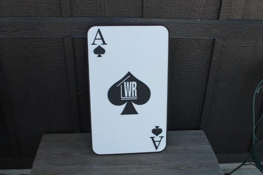Ace of Spades Playing Card Game Logo Unframed Custom Business Sign Indoor Outdoor Small Business Logo Laser Cut Wood Sign