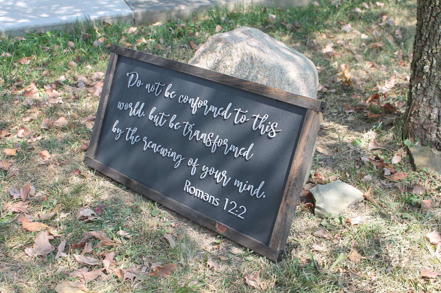 Romans 12:2 Bible Verse Do not Conform Home Decor Pray Handmade 3D Framed sign Christian Renew your mind