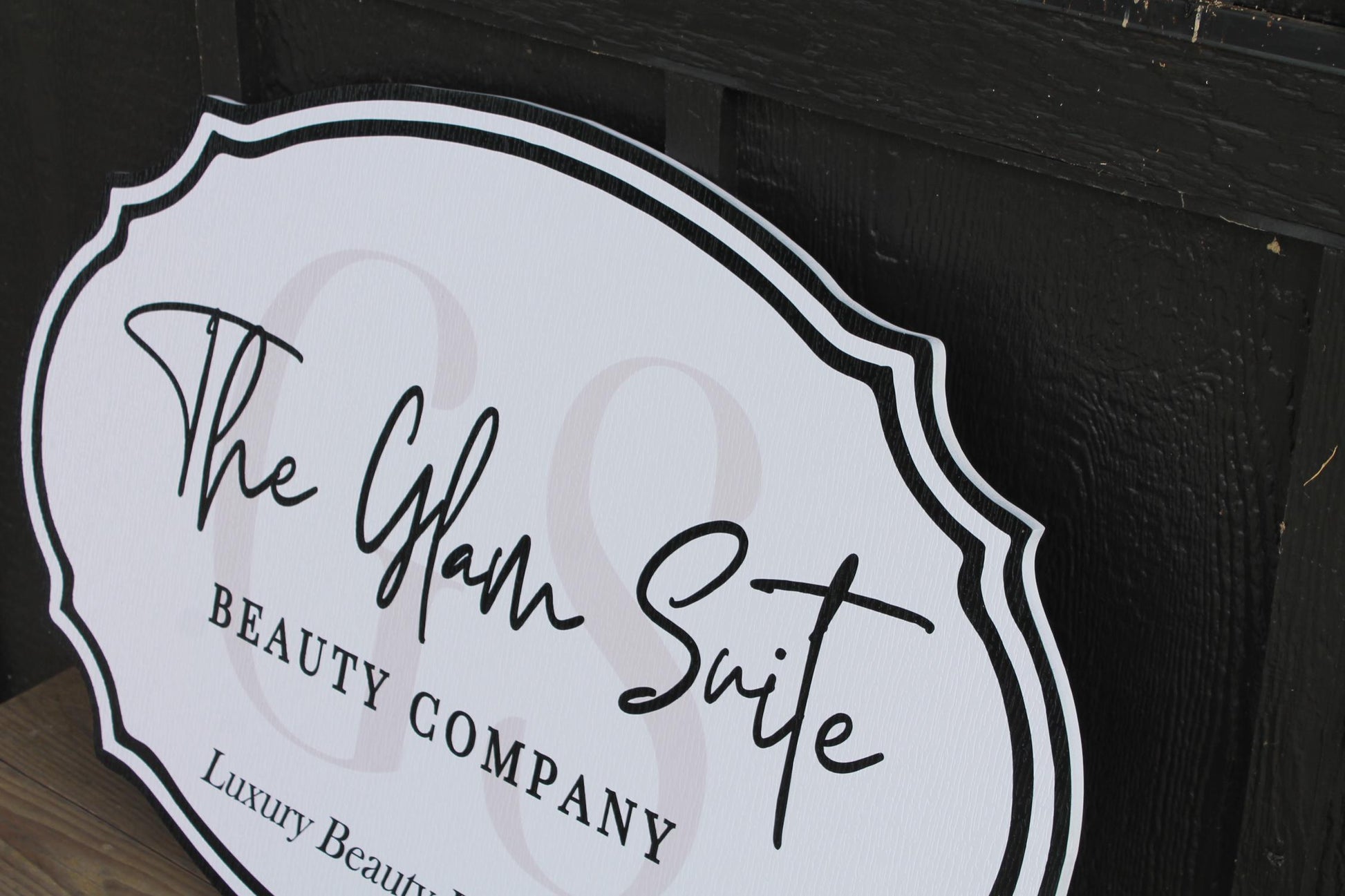 Suite Company Sign Glam Beauty Contour Custom Sign Your Logo PVC All Weather Sturdy Outdoor Fade Mold Resistant Personalized Printed Color