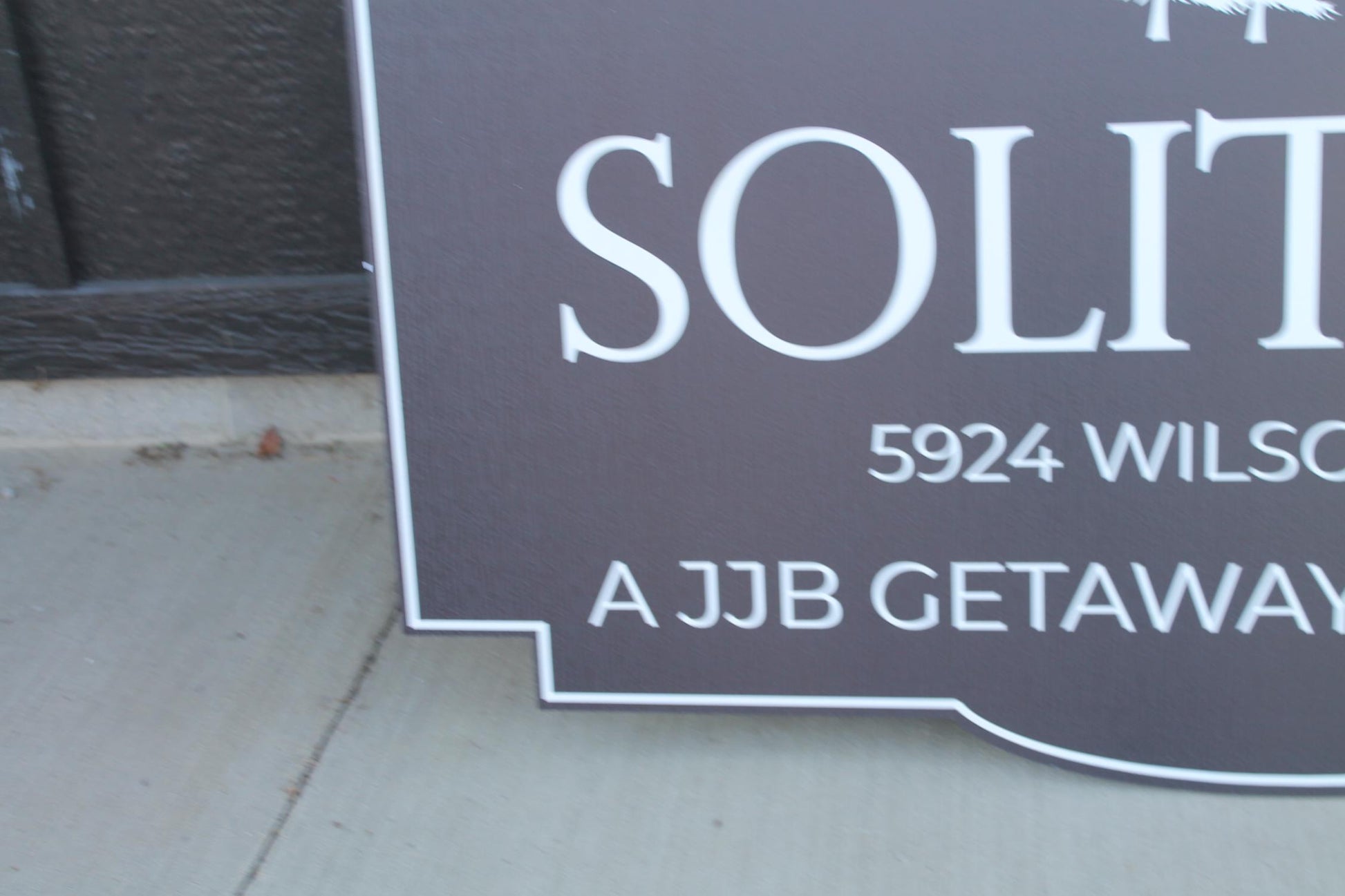 Trees Solitude Getaway Rental Property Contour Custom Sign Your Logo PVC All Weather Sturdy Outdoor Fade Mold Resistant Personalized Printed