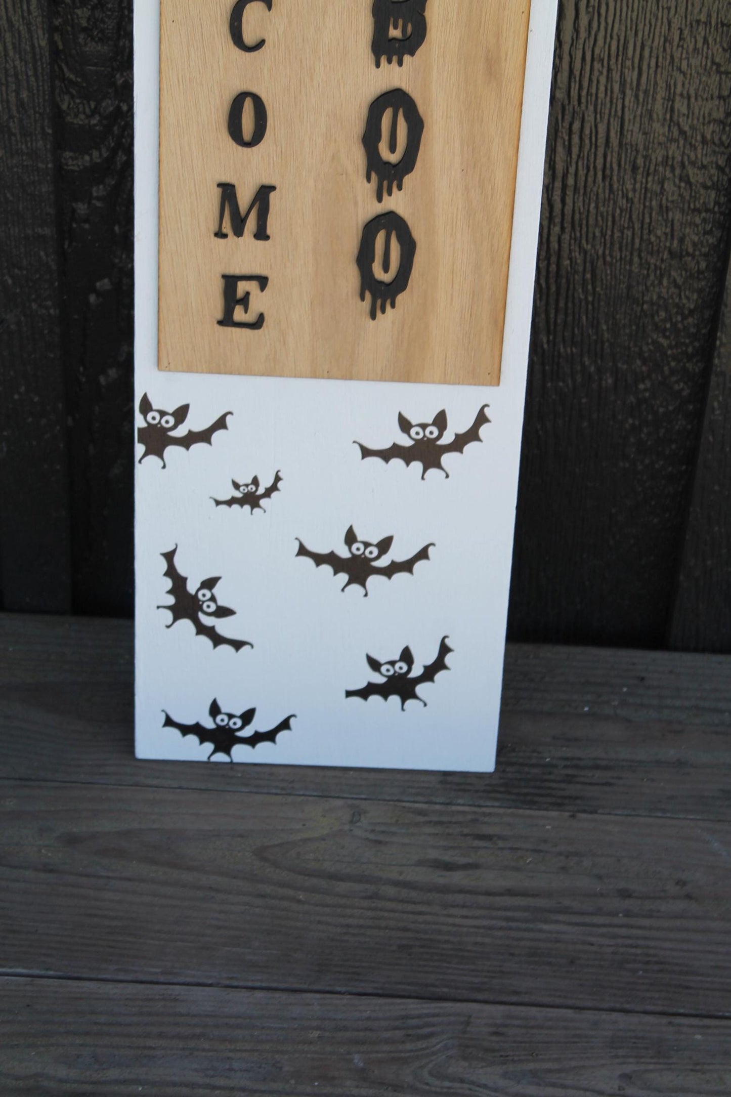 Batty Welcome Boo Porch Leaner Ghost Halloween Spooky Porch Decor Door Decor Welcome Sign