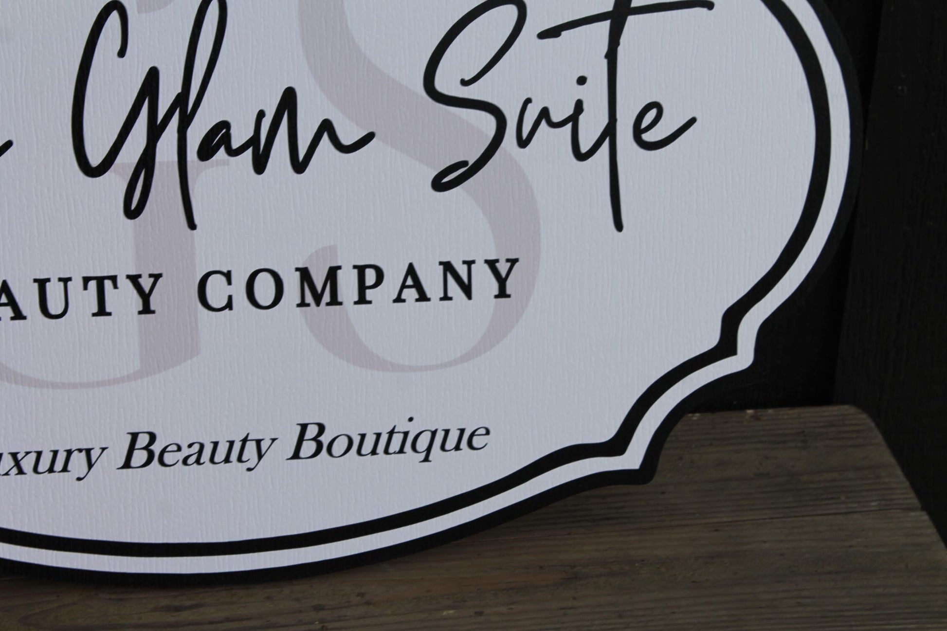 Suite Company Sign Glam Beauty Contour Custom Sign Your Logo PVC All Weather Sturdy Outdoor Fade Mold Resistant Personalized Printed Color
