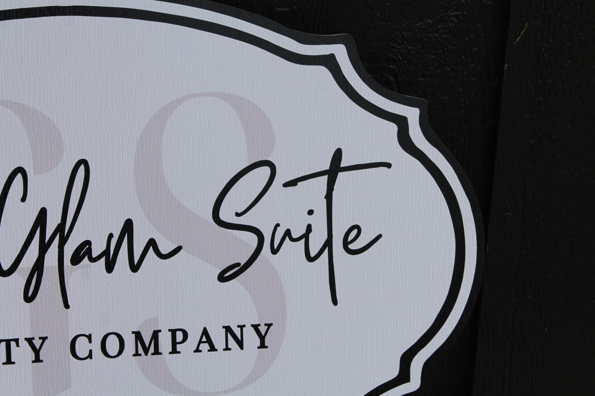 Suite Company Sign Glam Beauty Contour Custom Sign Your Logo PVC All Weather Sturdy Outdoor Fade Mold Resistant Personalized Printed Color