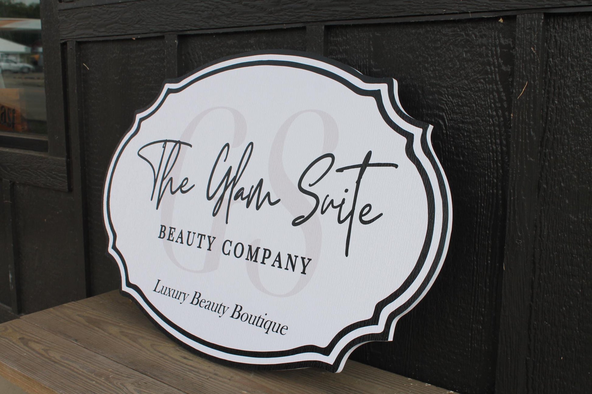 Suite Company Sign Glam Beauty Contour Custom Sign Your Logo PVC All Weather Sturdy Outdoor Fade Mold Resistant Personalized Printed Color