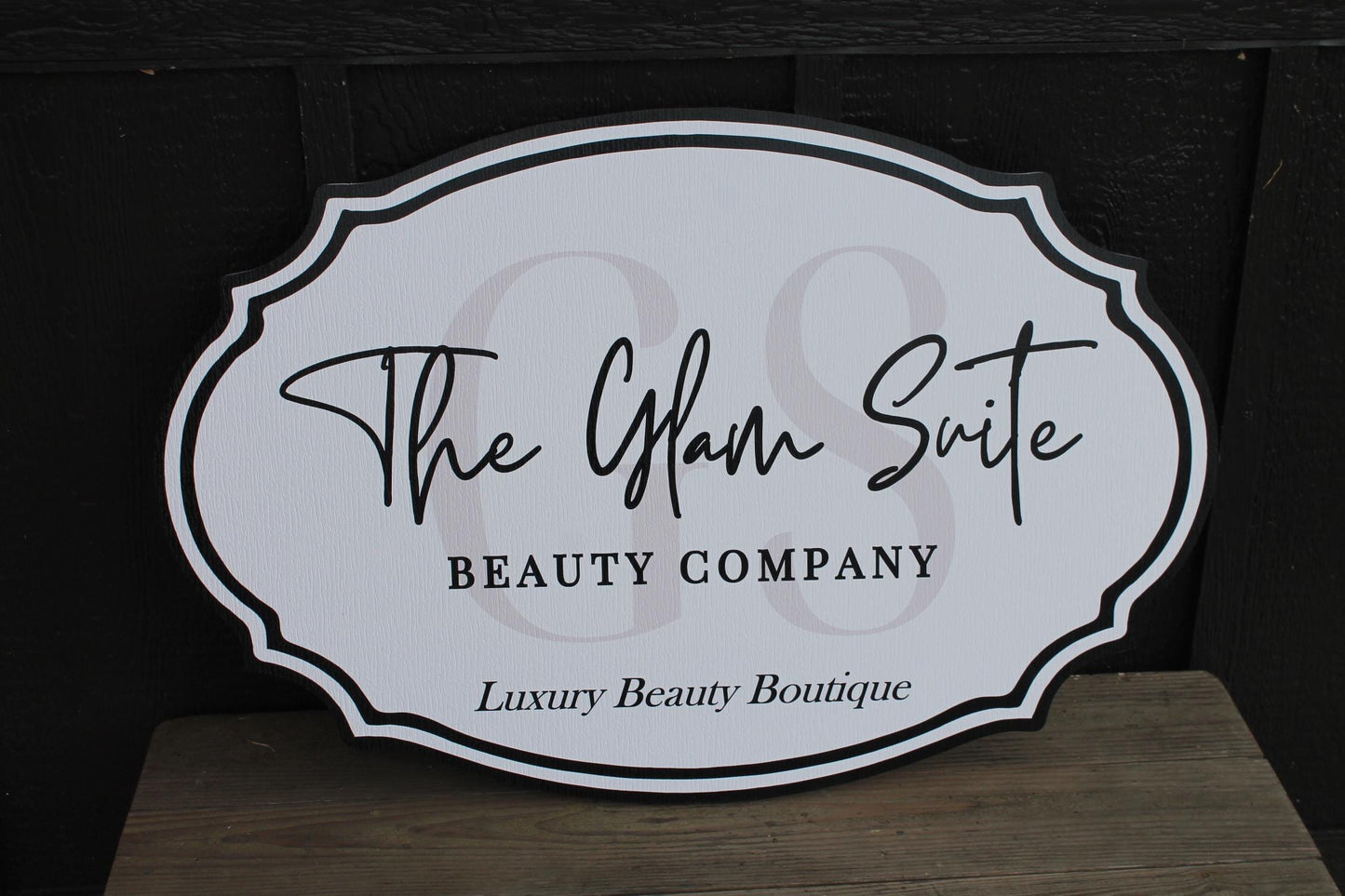 Suite Company Sign Glam Beauty Contour Custom Sign Your Logo PVC All Weather Sturdy Outdoor Fade Mold Resistant Personalized Printed Color