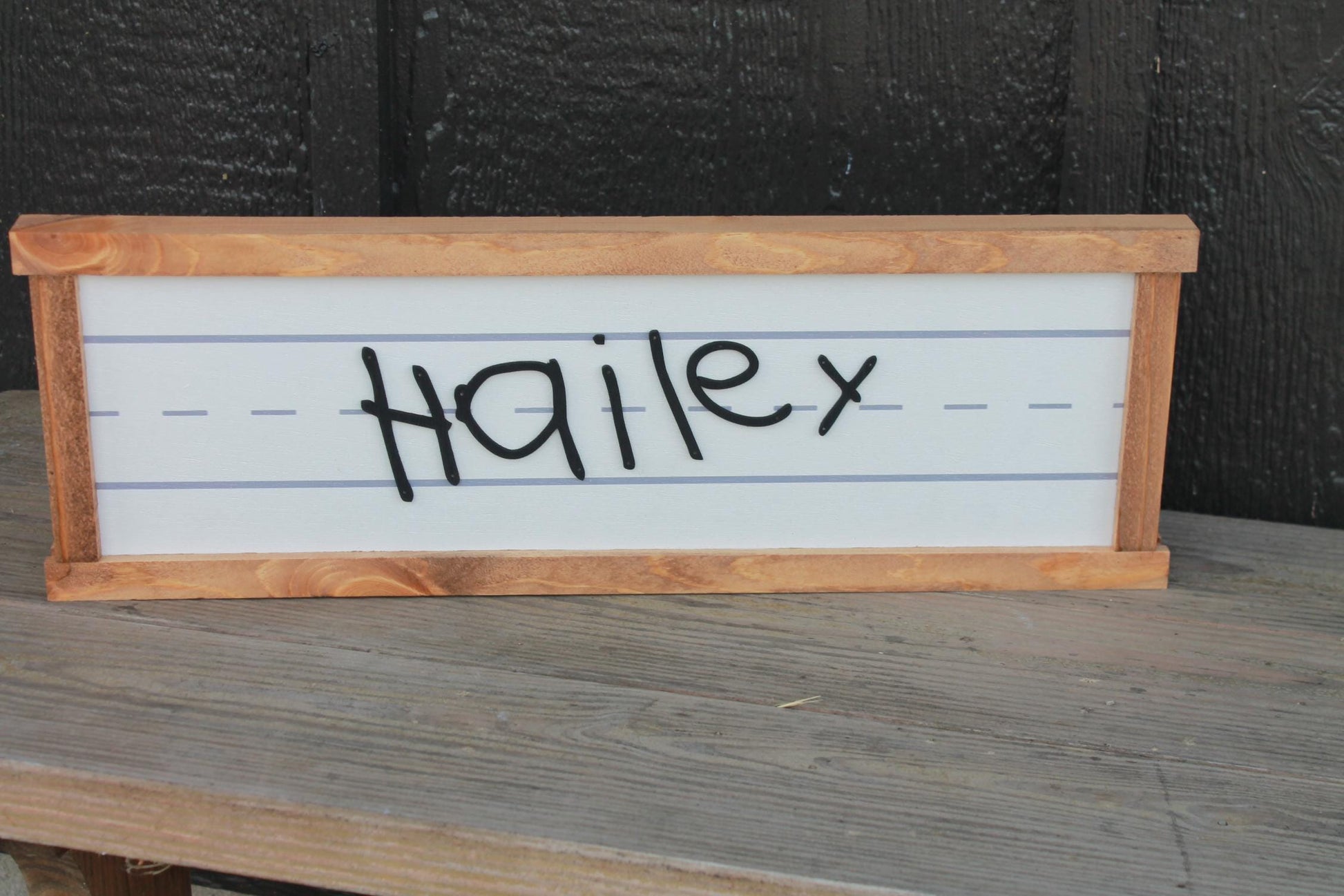 Handwriting your actual hand writing sign personalized Lined Paper Learning to write Kids Name Kids handwriting School days Giftable