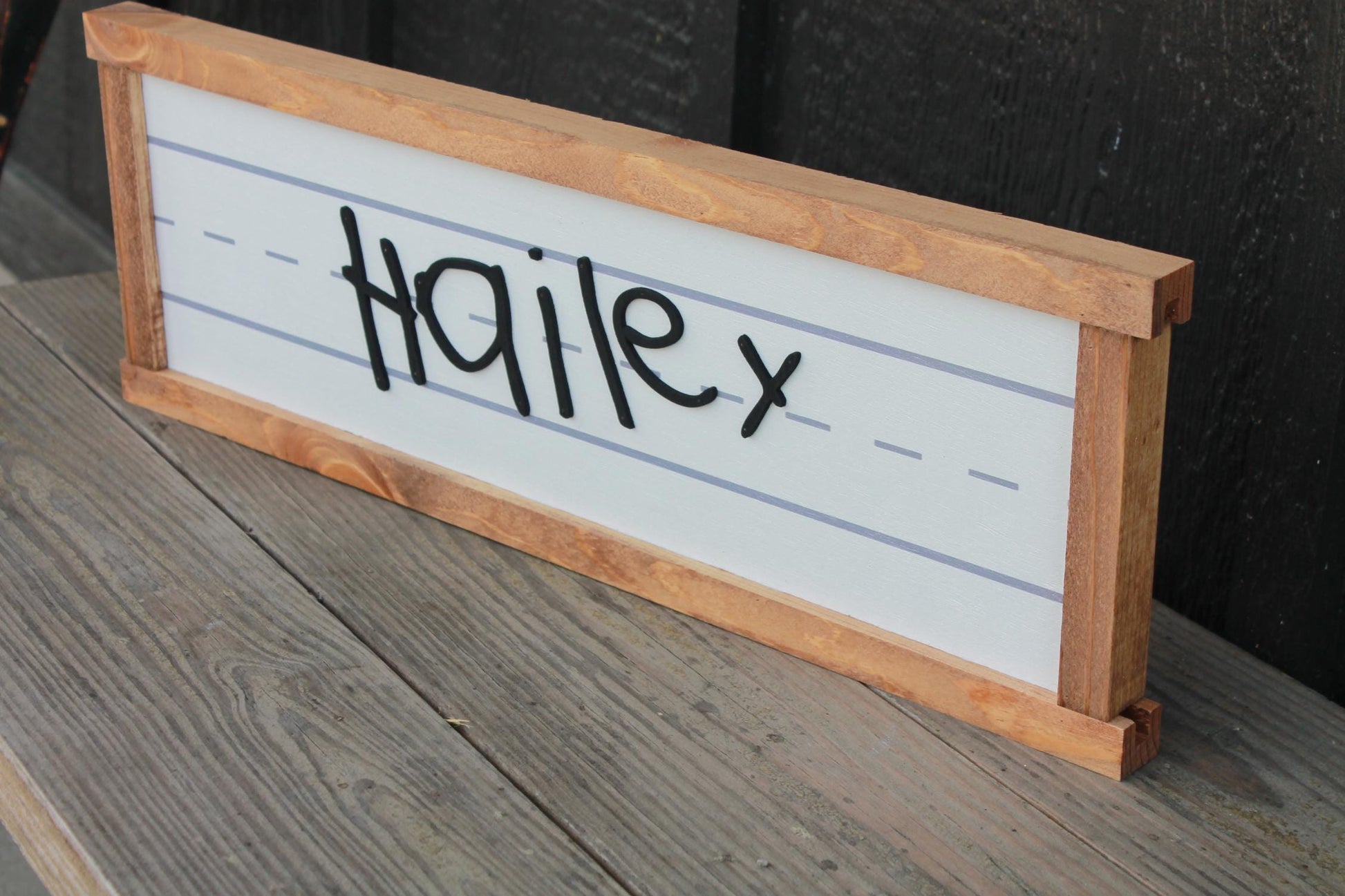 Handwriting your actual hand writing sign personalized Lined Paper Learning to write Kids Name Kids handwriting School days Giftable