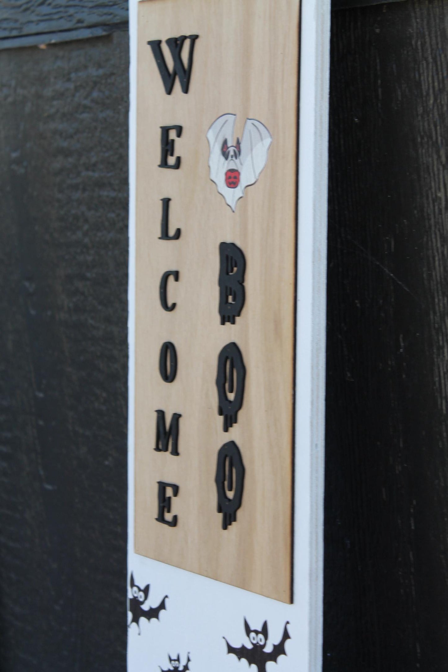 Batty Welcome Boo Porch Leaner Ghost Halloween Spooky Porch Decor Door Decor Welcome Sign