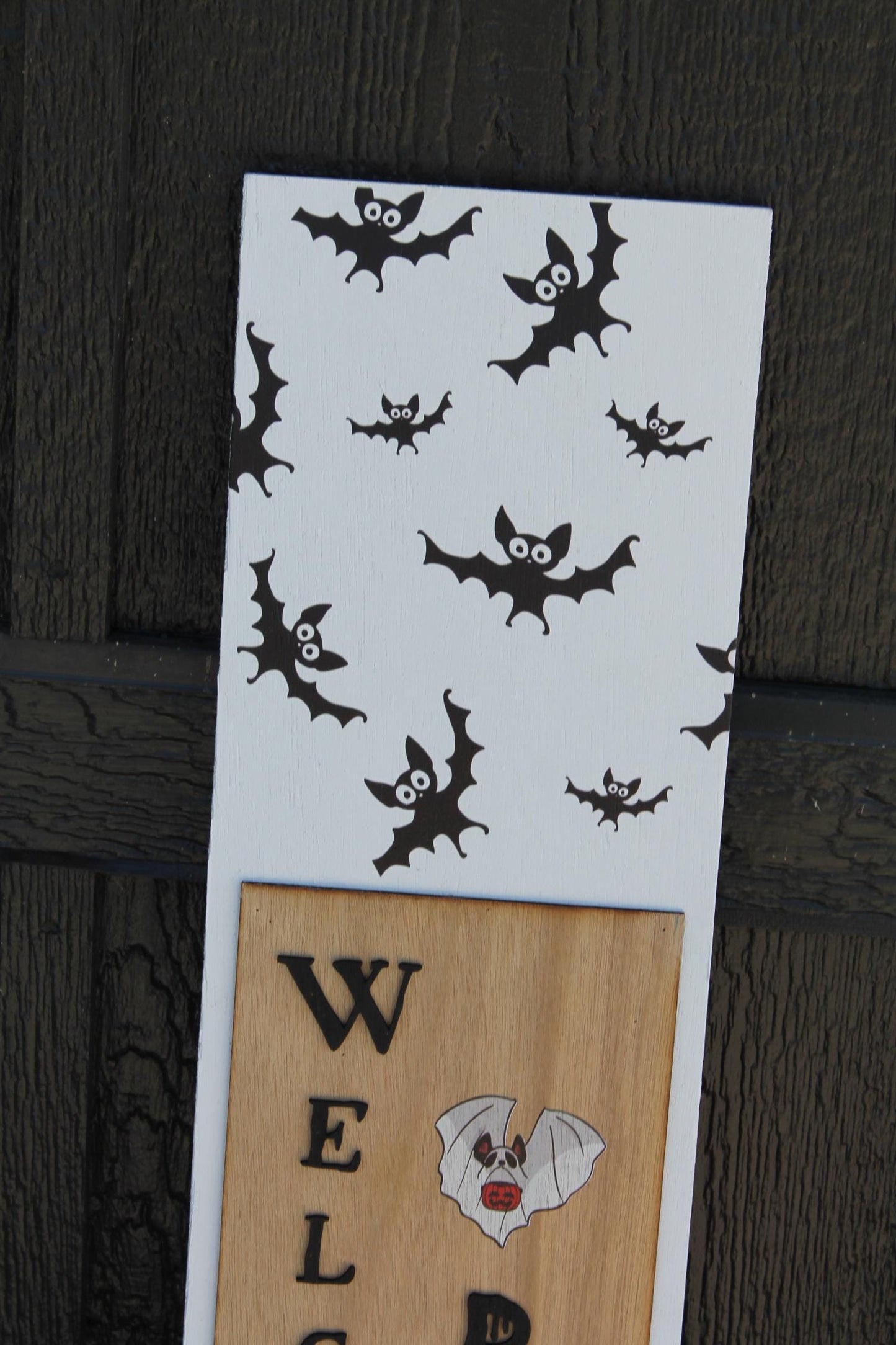 Batty Welcome Boo Porch Leaner Ghost Halloween Spooky Porch Decor Door Decor Welcome Sign