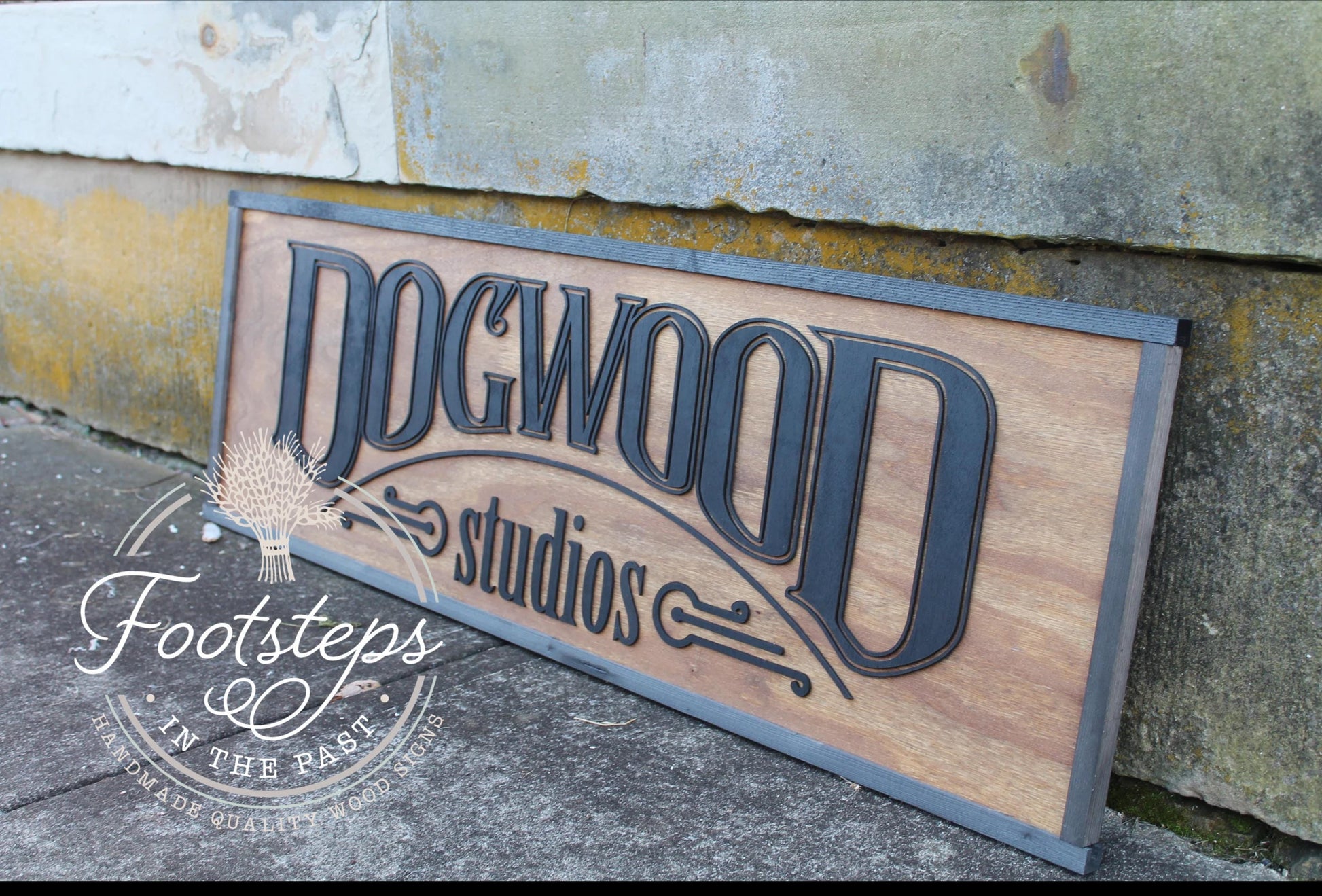 Large Custom Ranch Sign Dogwood Over-sized Rustic Business Logo Wood Laser Cut Out 3D Extra Large Sign Studio Sign Commerical signage