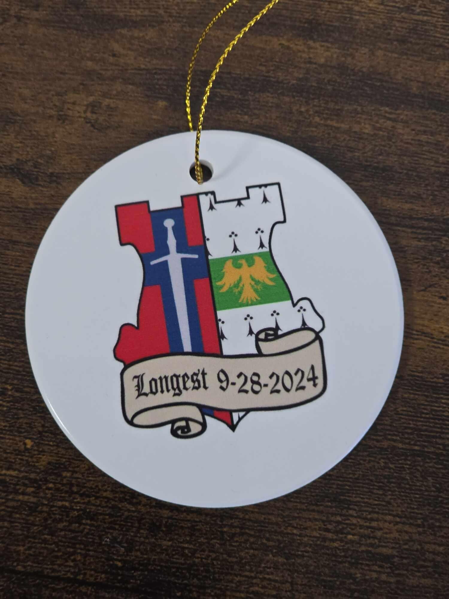 Ceramic Crest Ornament Keepsake Image Wedding Anniversary Printed Christmas Gift Personalized Birthday Memory Round cute Holiday Custom