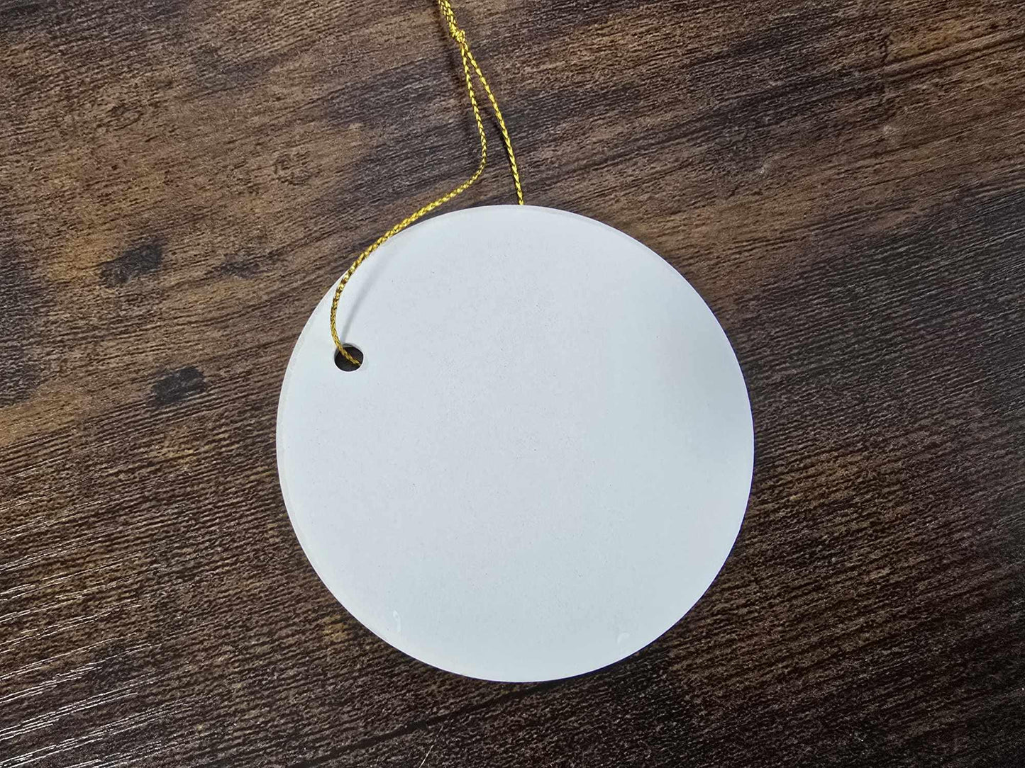 Ceramic Crest Ornament Keepsake Image Wedding Anniversary Printed Christmas Gift Personalized Birthday Memory Round cute Holiday Custom