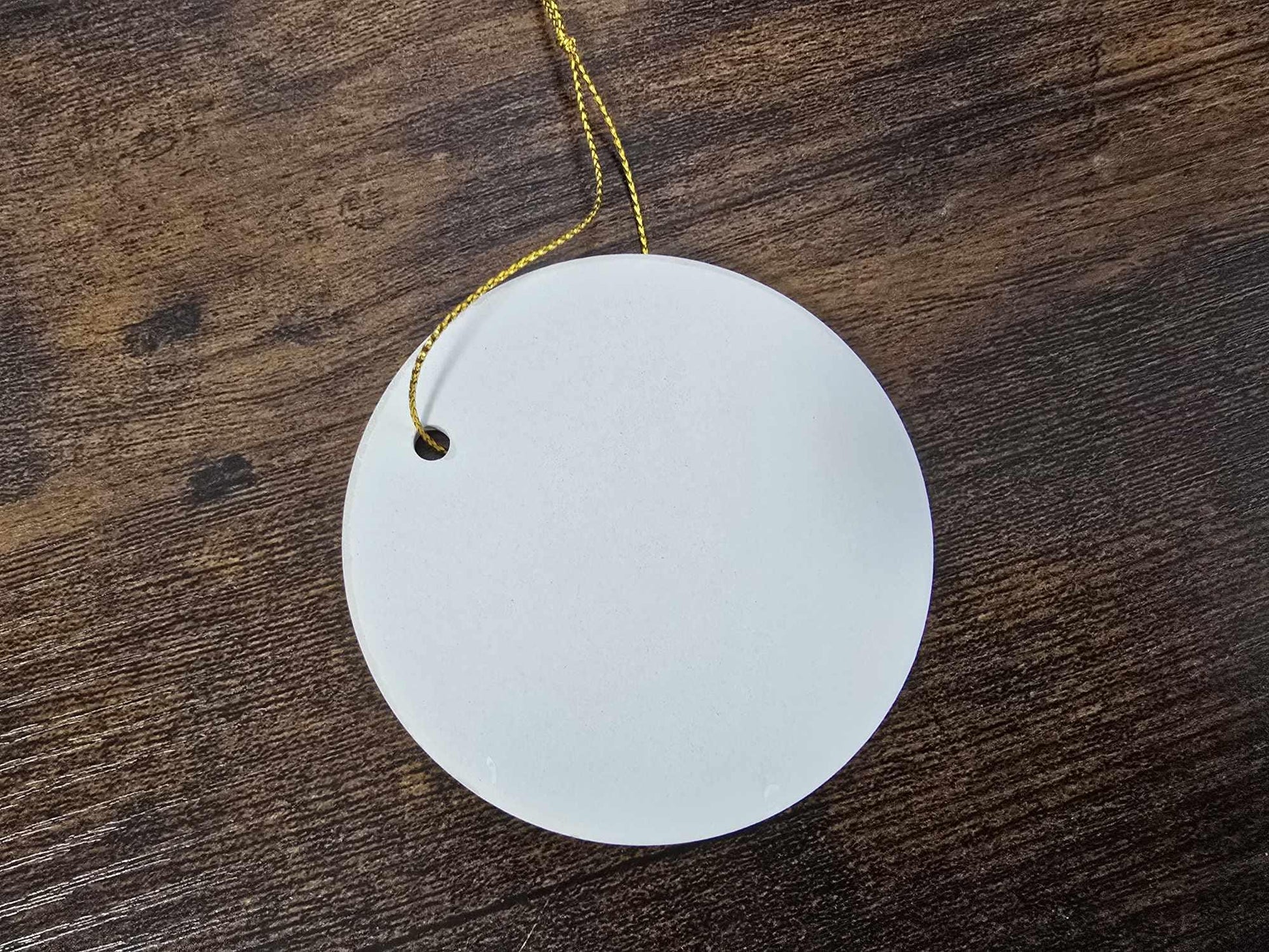 Ceramic Crest Ornament Keepsake Image Wedding Anniversary Printed Christmas Gift Personalized Birthday Memory Round cute Holiday Custom