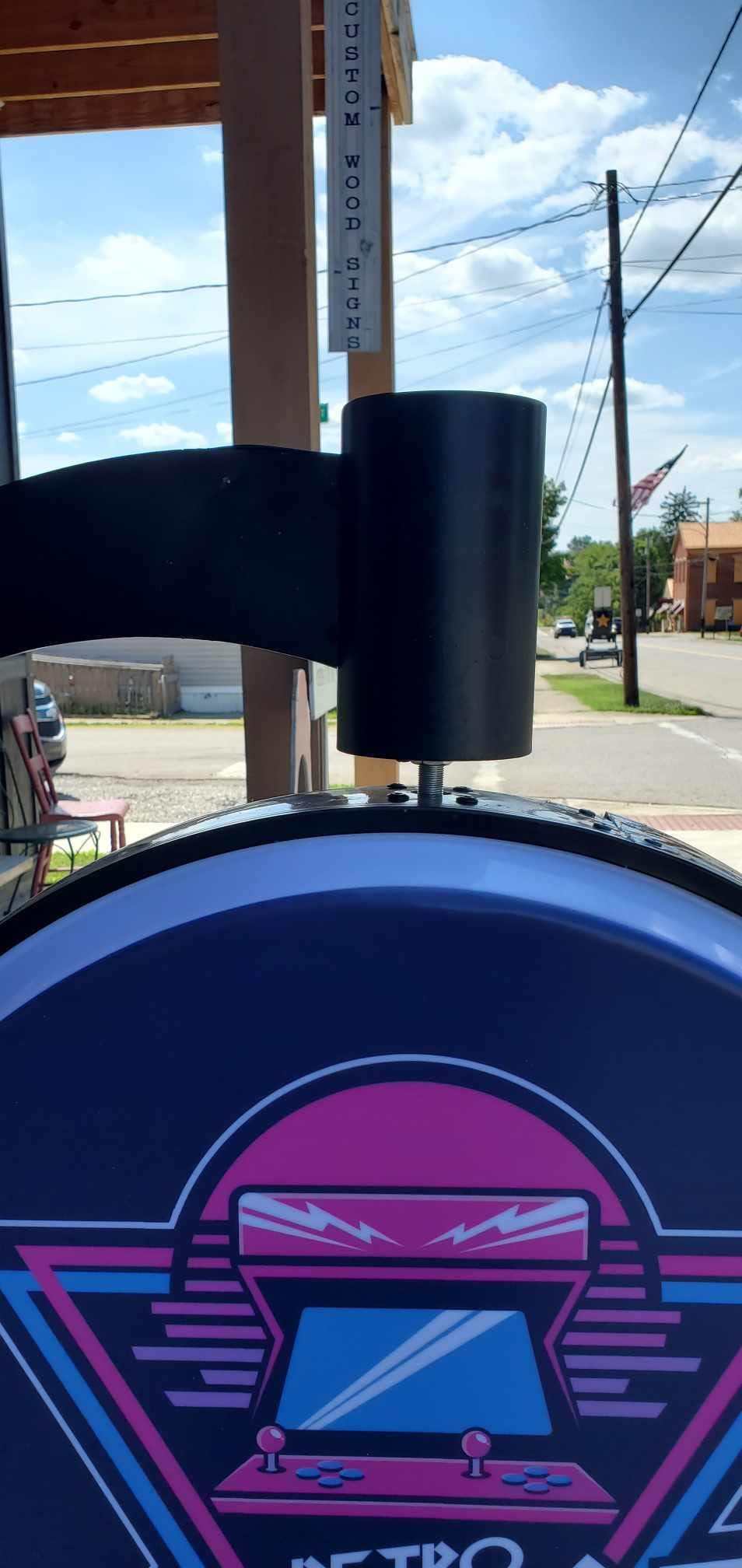 Custom Light lit led store front entrance Outdoor Round Blade Sign Wall Rotating Mounted Circle for your business display your logo