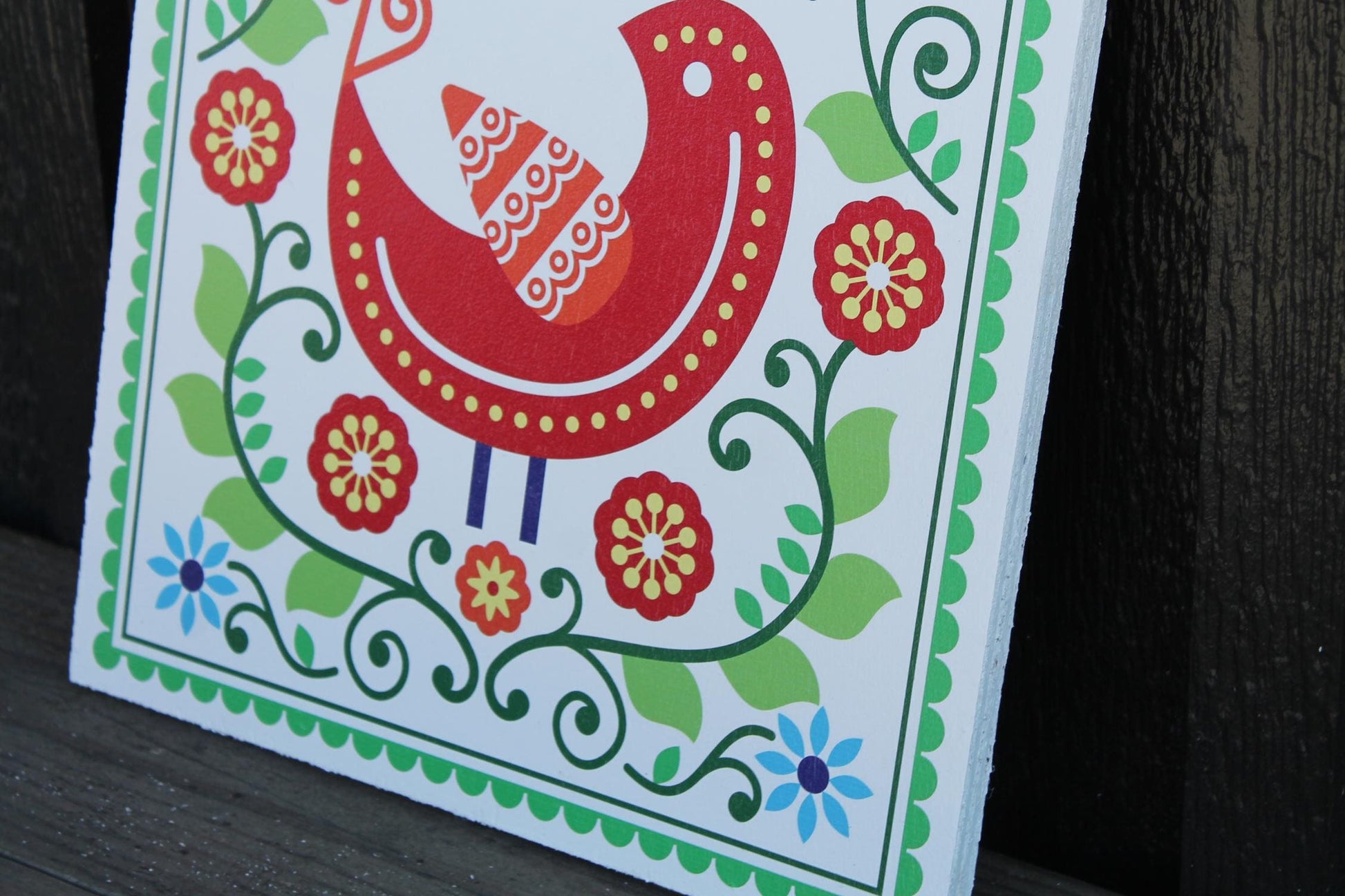 Bird Floral Barn Quilt Window Hanging Decorative Cute Flower Kitchen UV Wood Sign Cute Country Pretty Dove Chicken Outdoor Decor House PVC