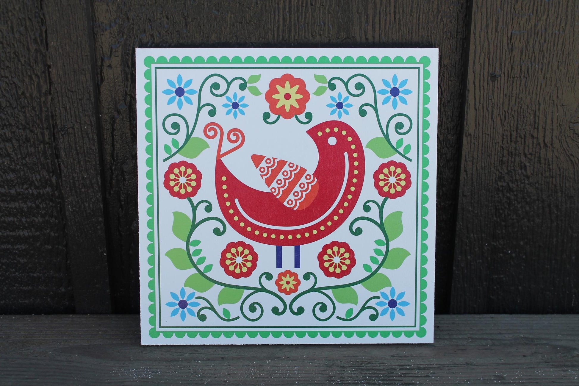 Bird Floral Barn Quilt Window Hanging Decorative Cute Flower Kitchen UV Wood Sign Cute Country Pretty Dove Chicken Outdoor Decor House PVC