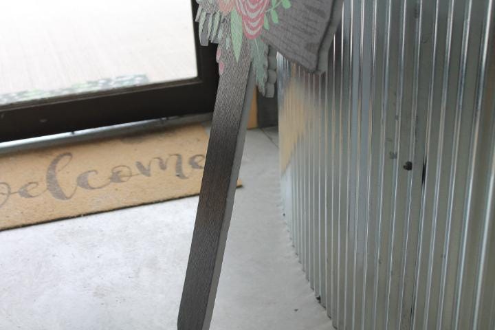 Contour Cut Cross Floral Roses Easter Christian Outdoor Weather Proof PVC Textured Woodgrain Flowers Nailed Jesus Colorful Decor Tall