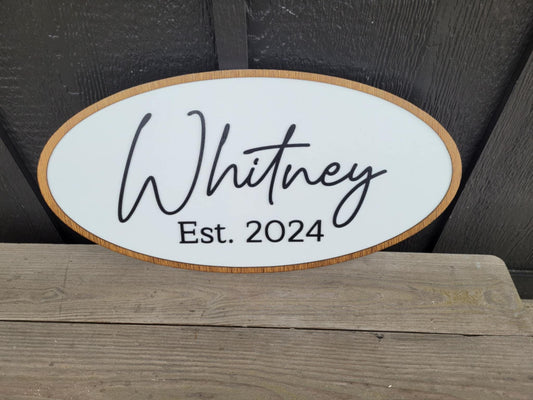 Last Name Established Sign Your name Family Name Wedding Gift Homestead Indoor Outdoor Your Logo Home Laser Cut Wooden Sign Farmhouse