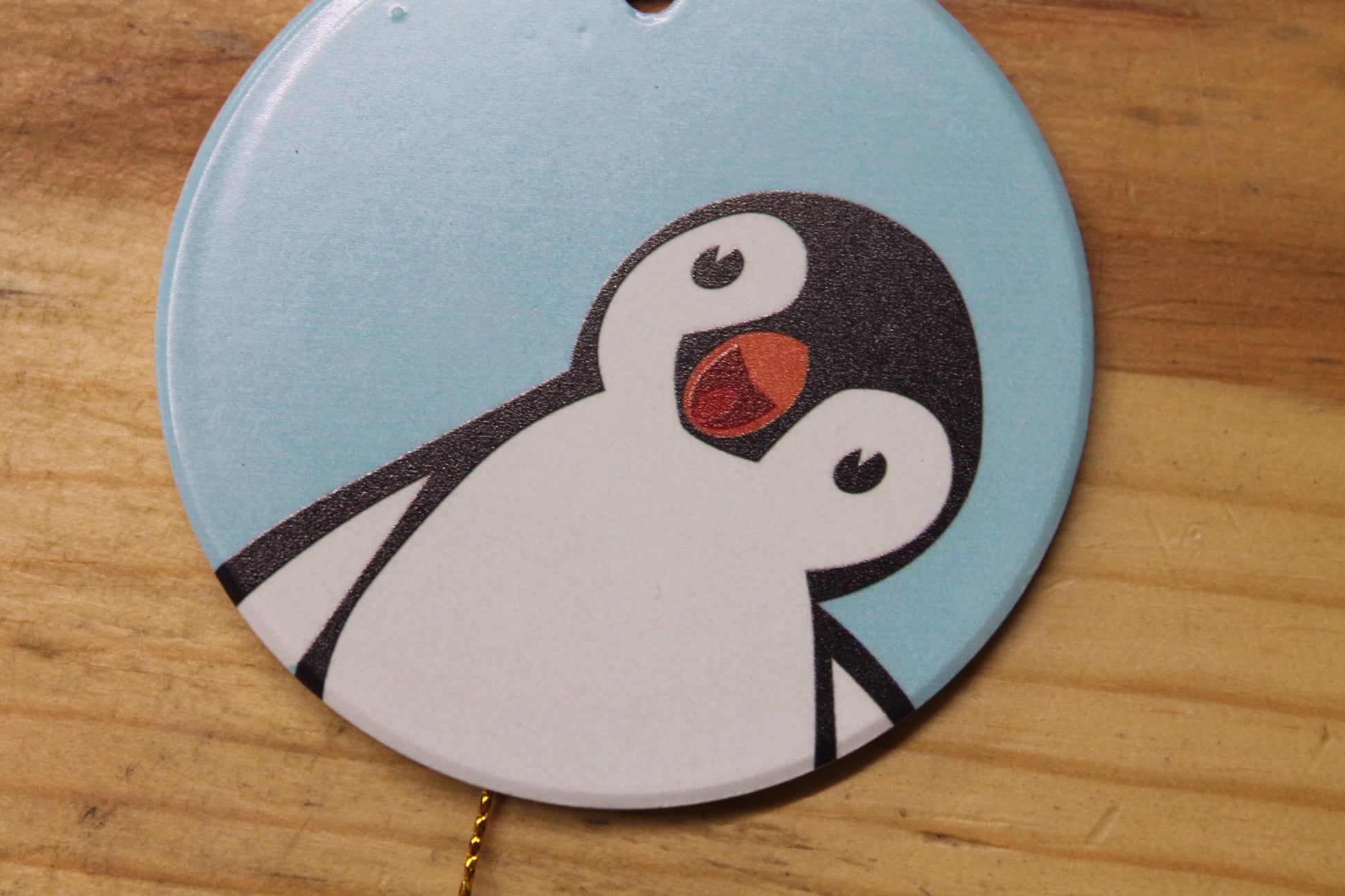 Penguin Baby Holiday Ceramic Christmas tree Decoration Animal Ornament Decor Circle Gift Cute Winter Hanging Circle Blue Bird Artic
