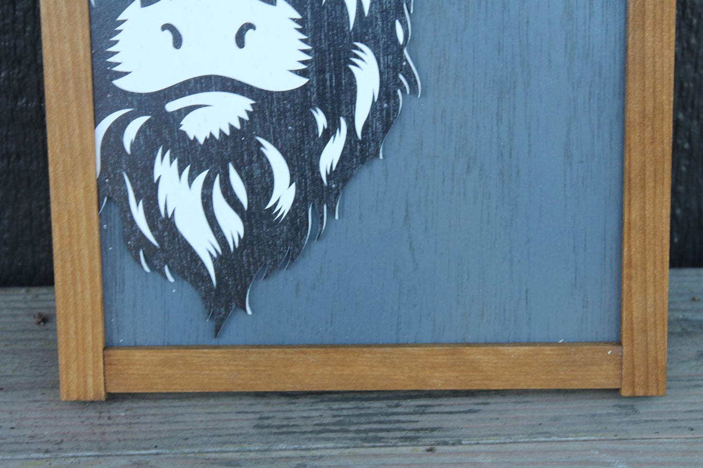 Highland Cow Wood Sign UV 3D Raised Text Hairy Heifer Farm Cow Cute Kisses Country Cottagecore Primitive Framed Wall Hanging Porch Decor