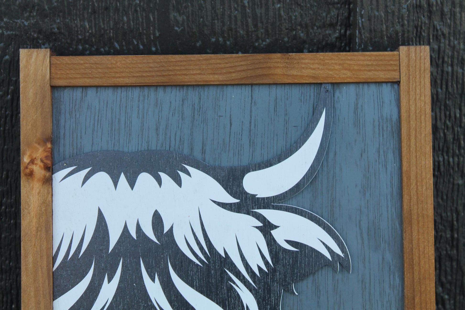 Highland Cow Wood Sign UV 3D Raised Text Hairy Heifer Farm Cow Cute Kisses Country Cottagecore Primitive Framed Wall Hanging Porch Decor