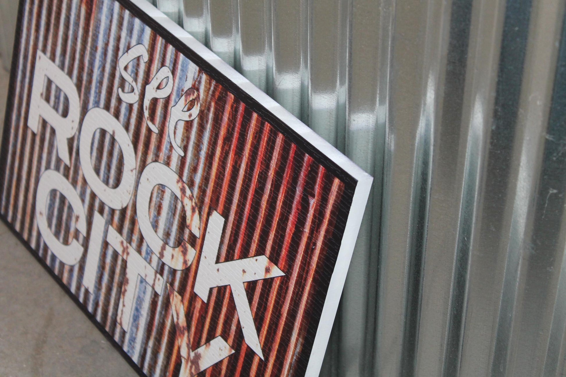 See Rock City Faux Metal UV Print Hanging Decorative Rustic Sign Country Pretty Outdoor Decor House PVC Square