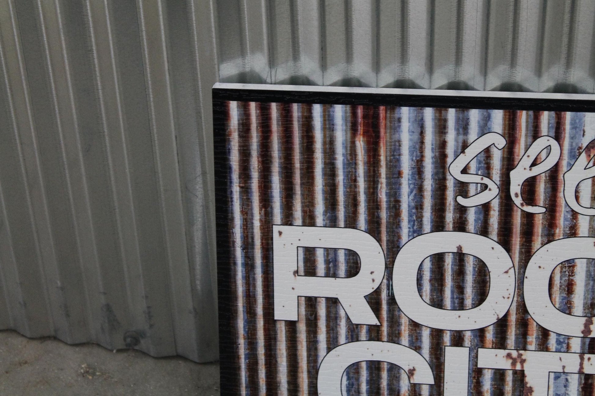 See Rock City Faux Metal UV Print Hanging Decorative Rustic Sign Country Pretty Outdoor Decor House PVC Square