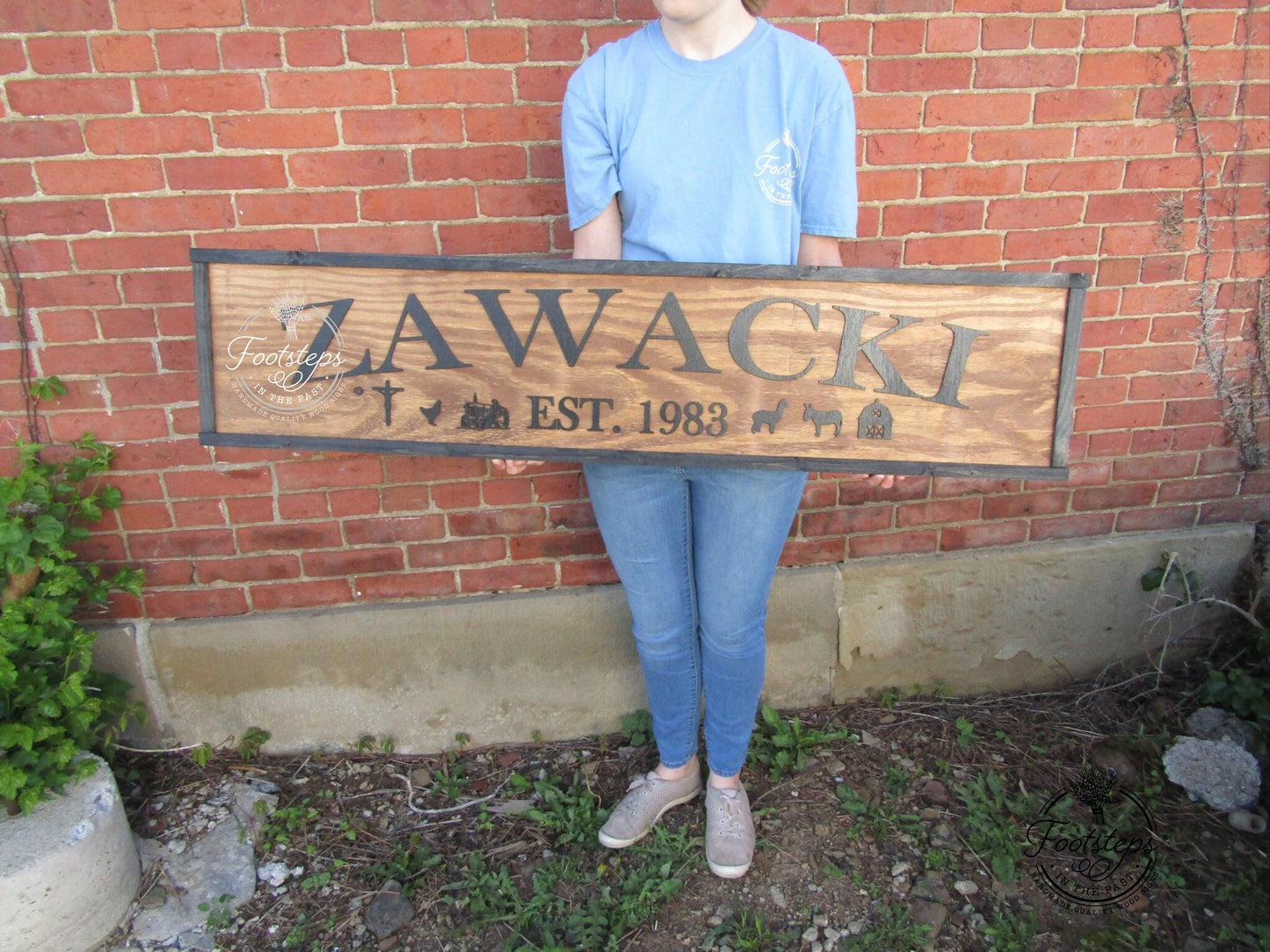 Personalized Custom Family Name Values Sign Ranch Style Wedding Gift Established Emoji Charms Icon Rustic 3d Text Handmade Wooden Decor Farm