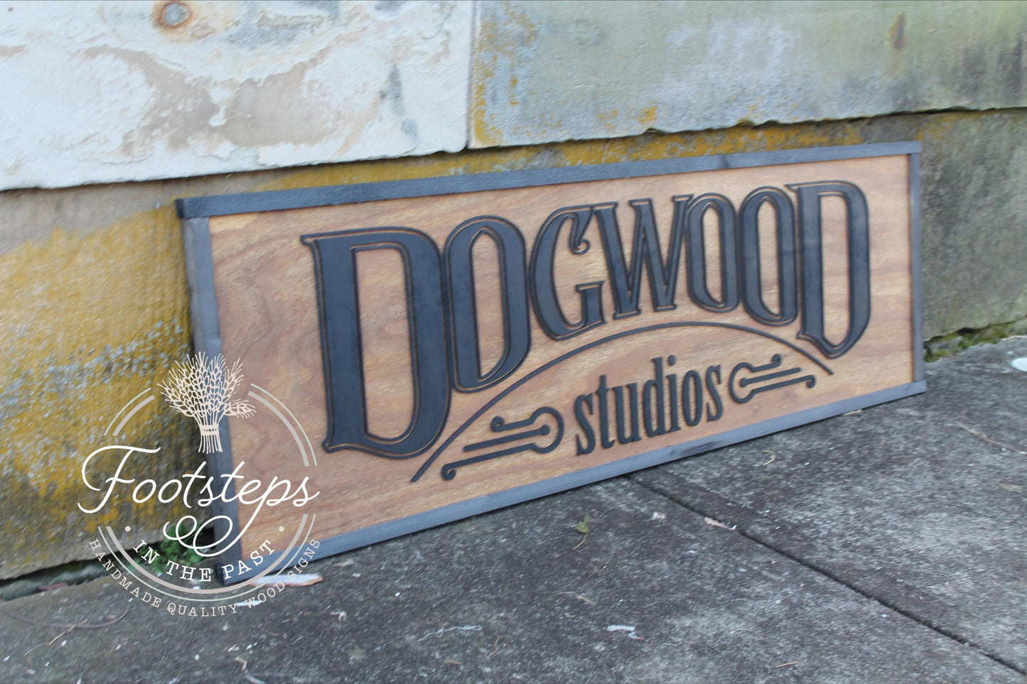 Large Custom Ranch Sign Dogwood Over-sized Rustic Business Logo Wood Laser Cut Out 3D Extra Large Sign Studio Sign Commerical signage